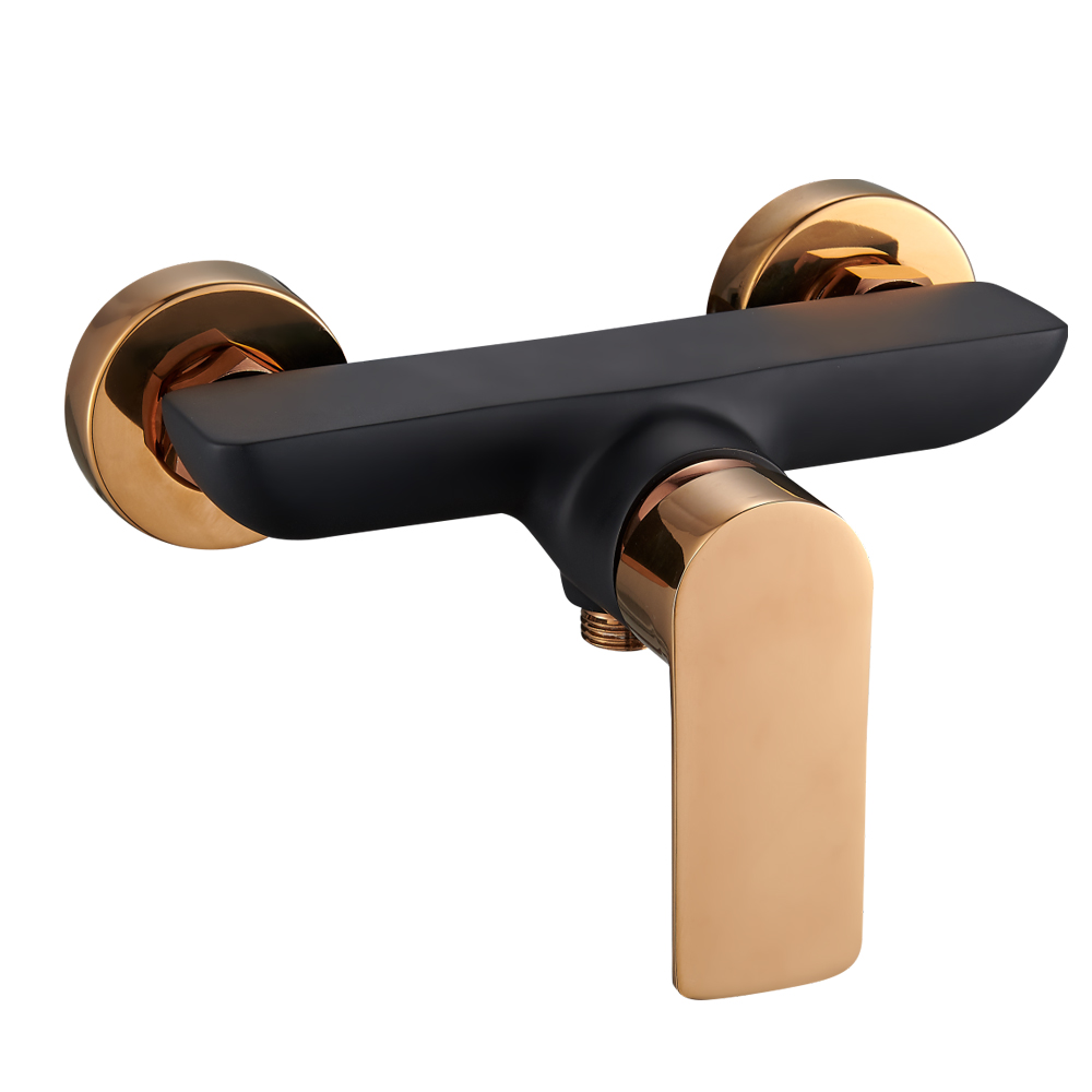 Svart guld väggmonterad duschblandare